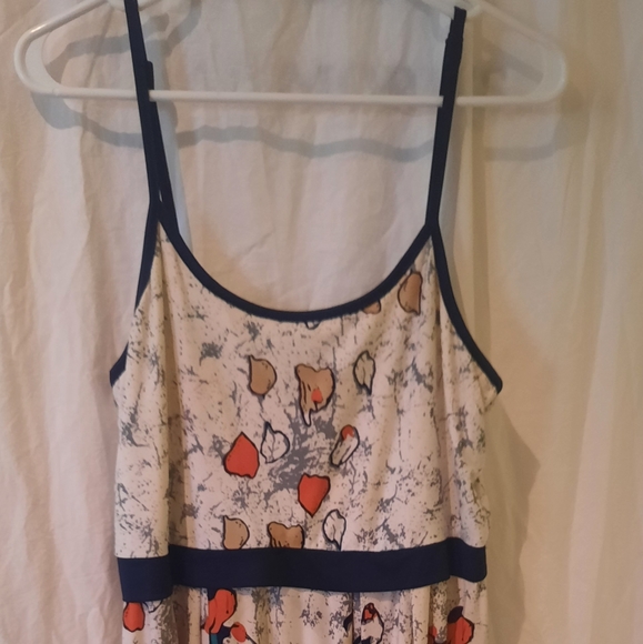 Papillon Vancouver Los Angeles dress. Cream, orange, blue, green / size Lg. - Picture 1 of 4